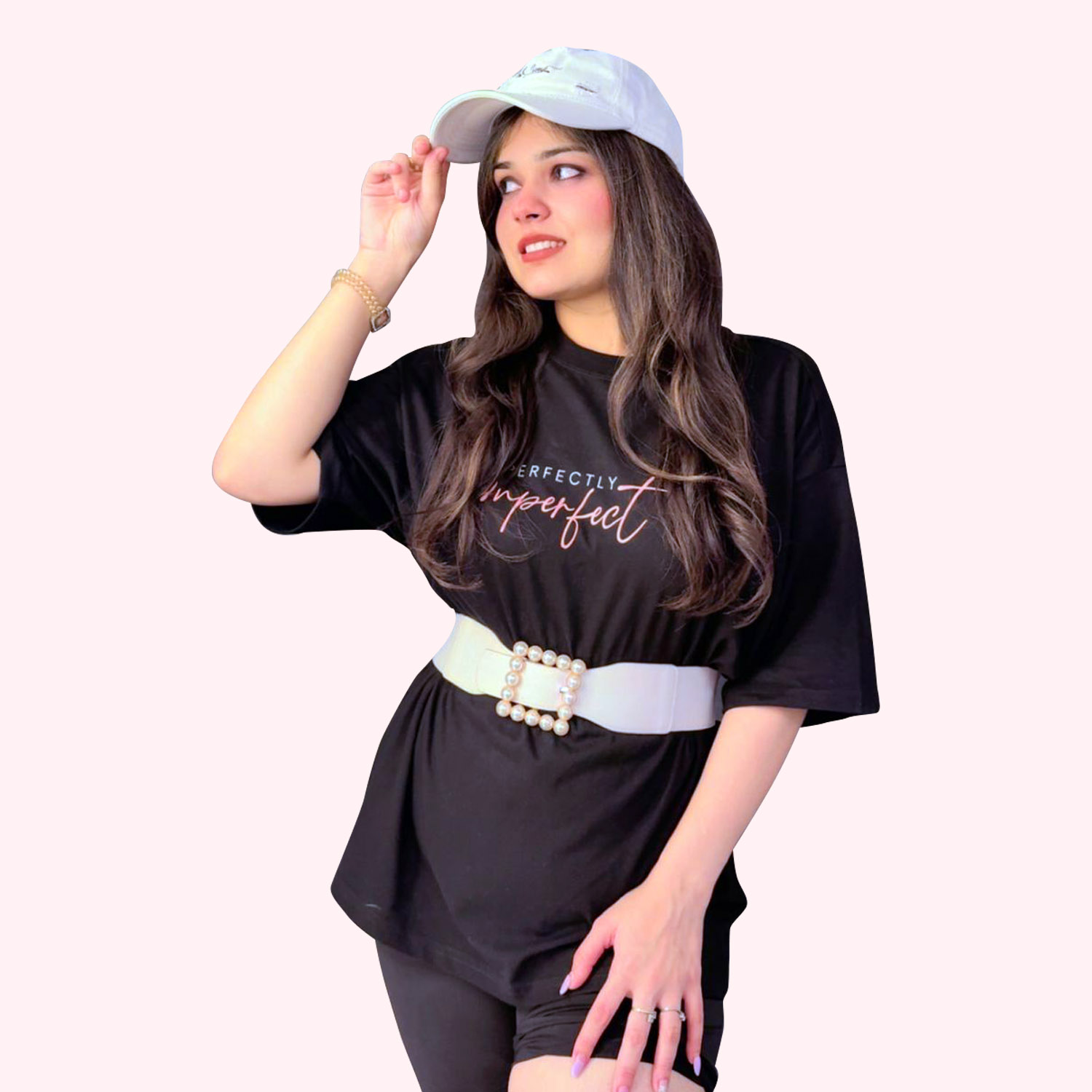 Perfectly Imperfect Black Oversized T-Shirt