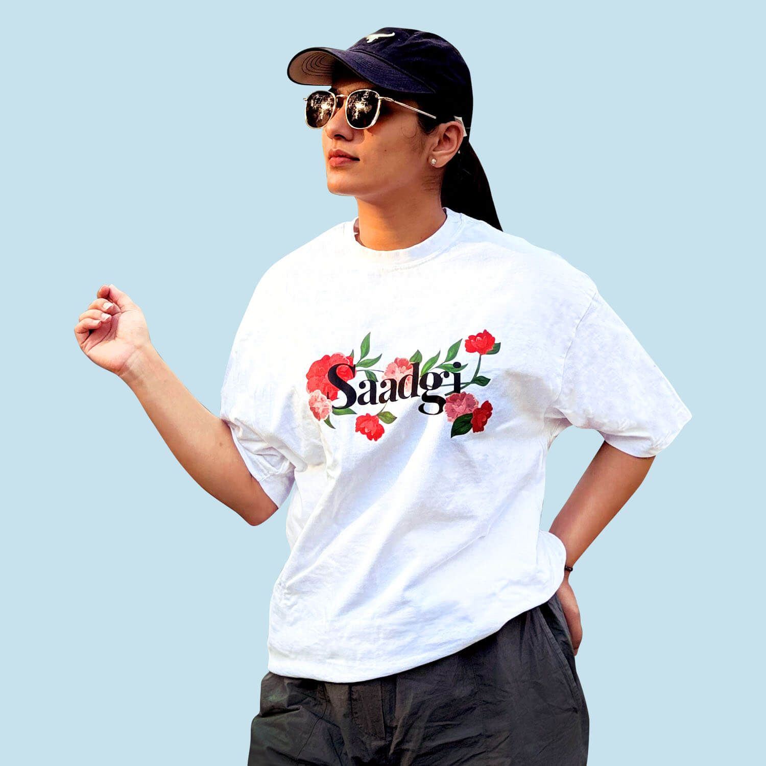 Saadgi Oversized White T-Shirt
