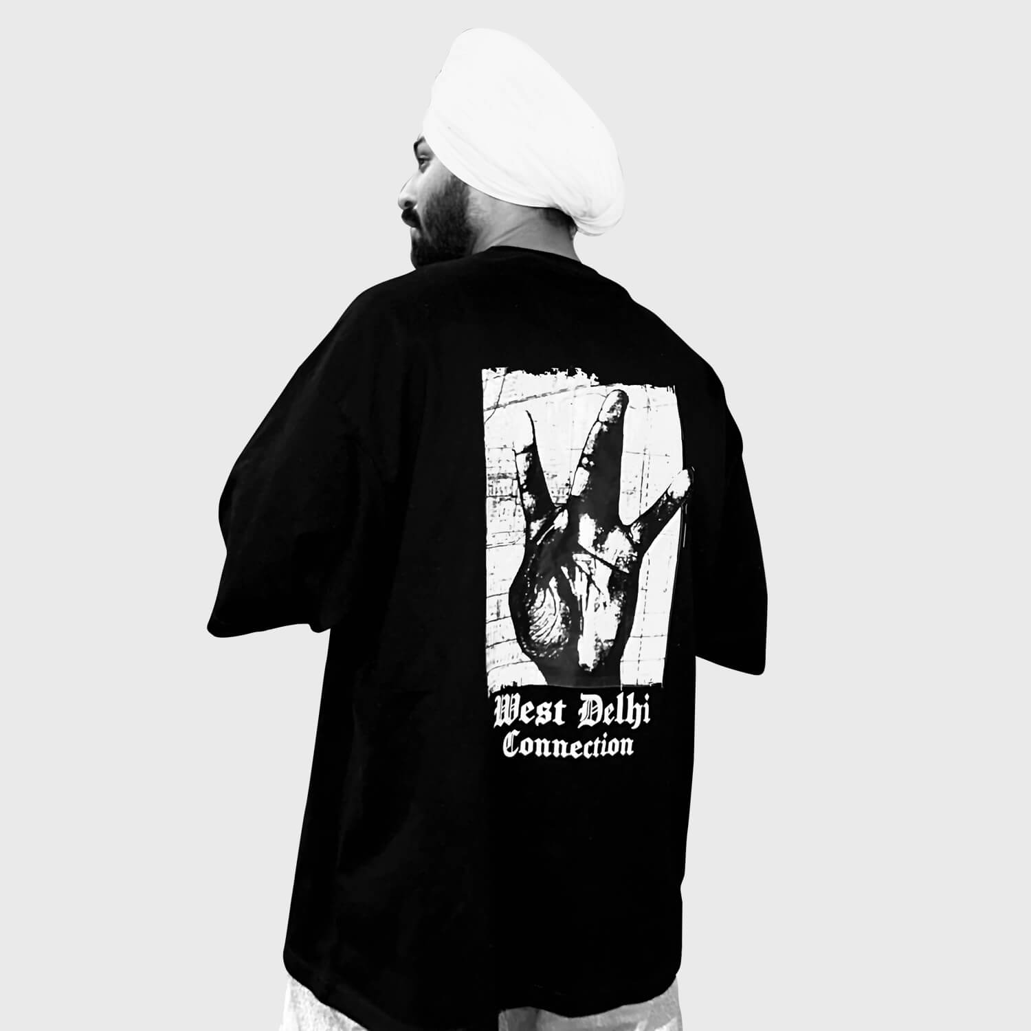 West Delhi Connection Oversized Black T-Shirt